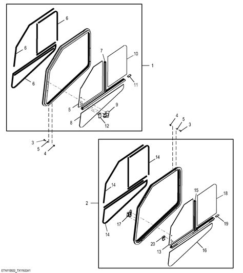 deere skid loader side windows